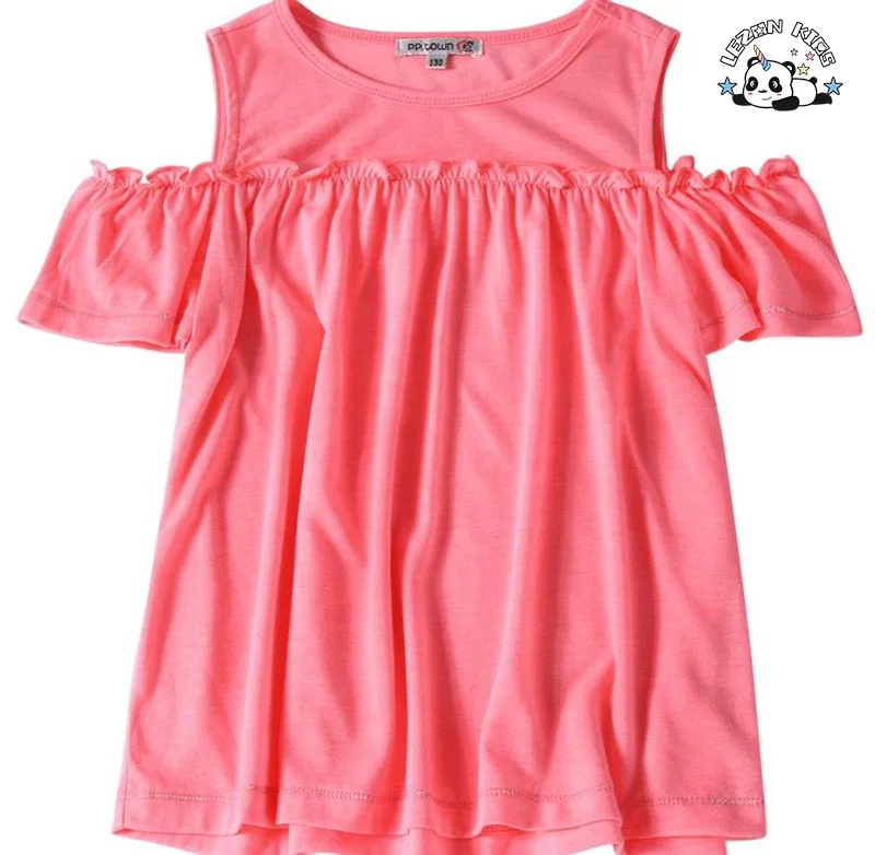 LEZONKIDS - 2020 Children Clothing Lavender Ruffles Sleeves Layered Dresses for Girls